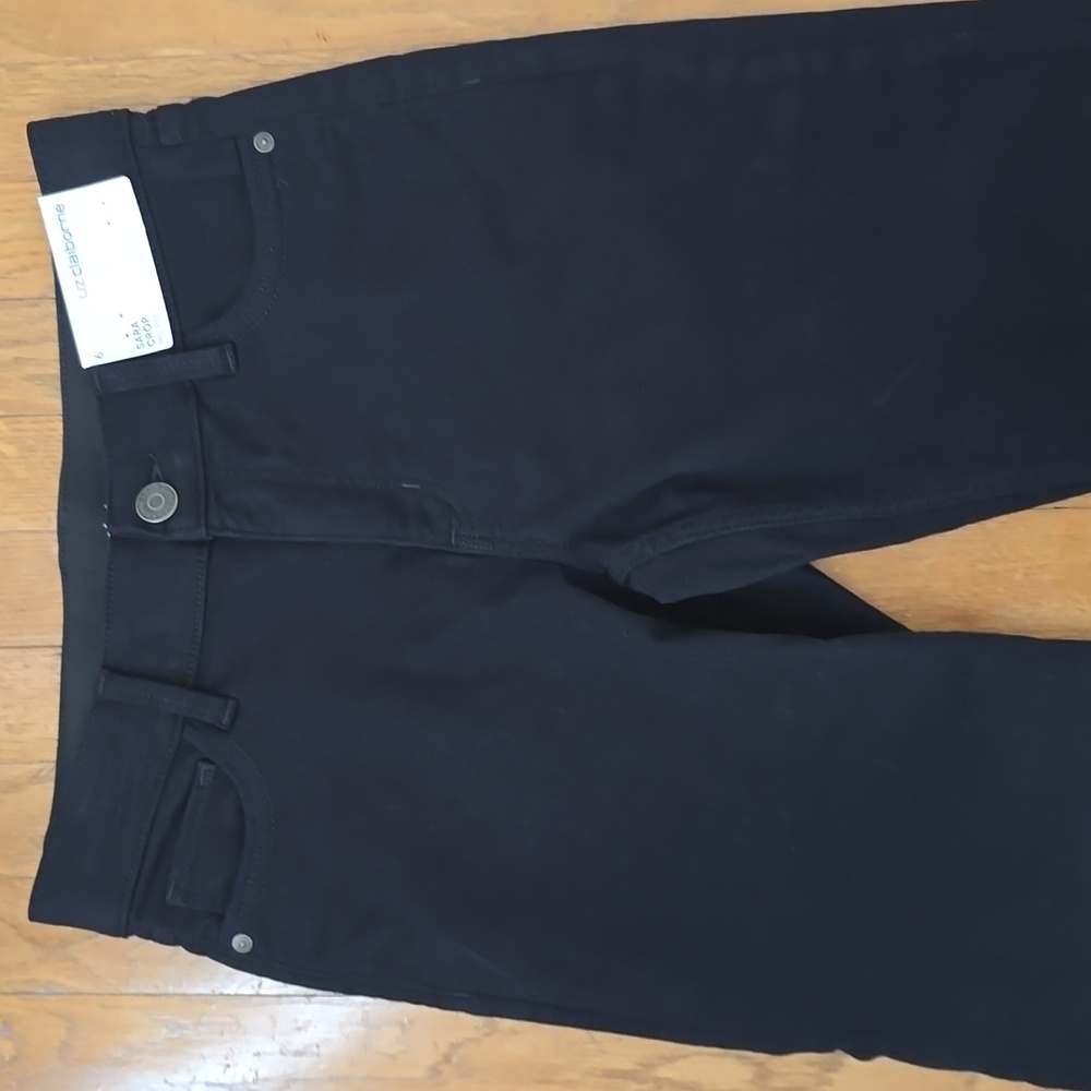 LIZ CLAIBORNE BRAND WOMEN'S BLACK CROP PANTS SIZE 6
